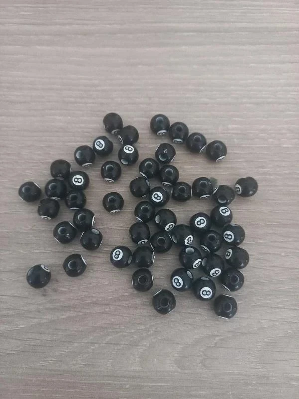 Lot De Perles Acrylique "Boule Billard"